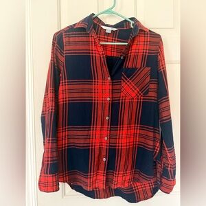 Old Navy Red and Black Plaid Shirt
